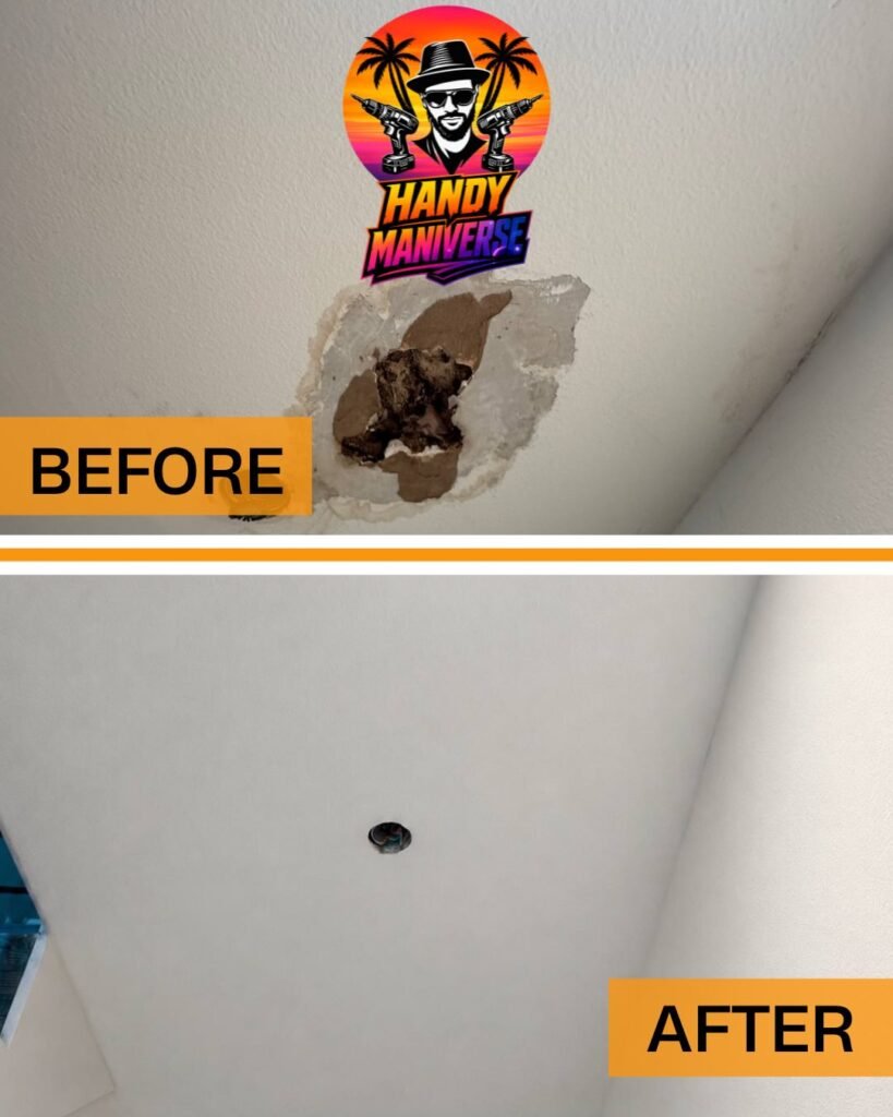 Ceiling restoration after a water leak ✅❇️ The ceiling was heavily damaged after a leak so the  819x1024