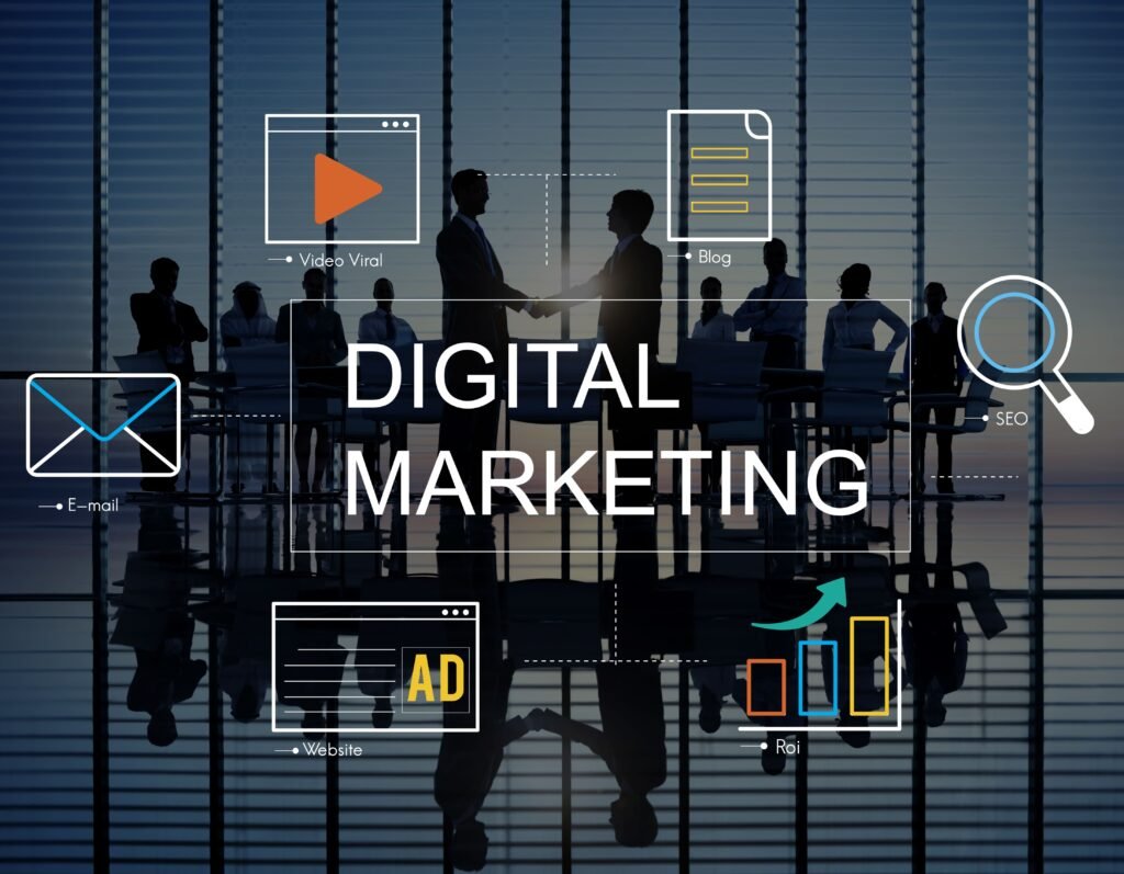 digital marketing with icons business people 1 1 1024x797